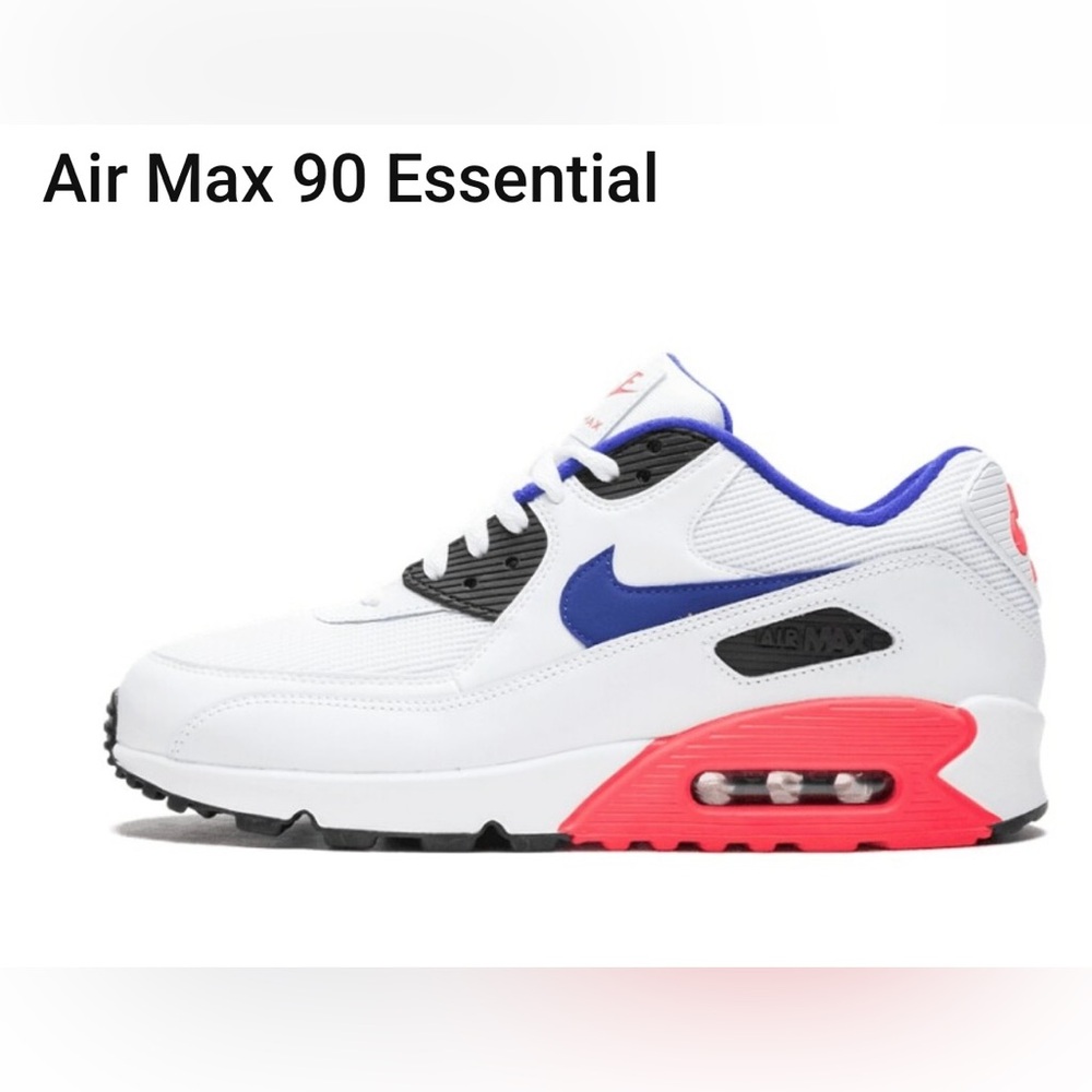 Nike Air Max 90 Essential Ultramarine Solar Red Mens Size 9.5